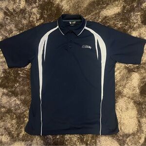 NFL Seattle Seahawks Men's Navy Blue Polo Shirt